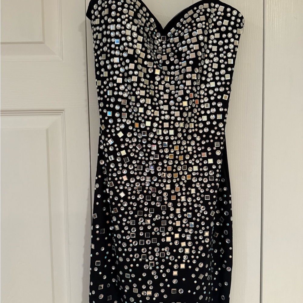 Dazzling Black and Silver Sequin Mini Dress